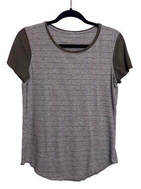 Lululemon Size Small Gray Green Stripe Love Crew Neck Top Athletic Athleisure